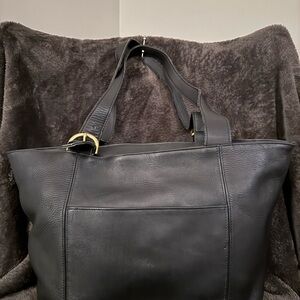 Black Leather Tote Bag